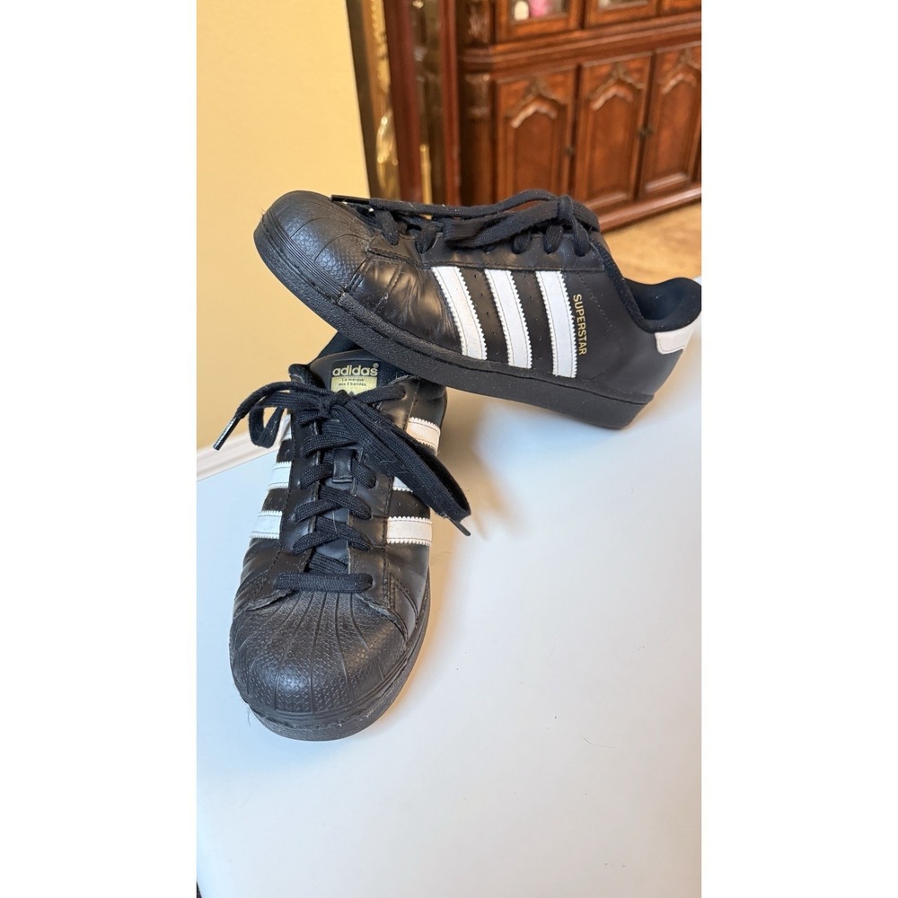 adidas Superstar Black White Shell Toe Leather Sneakers Men's US 7.5